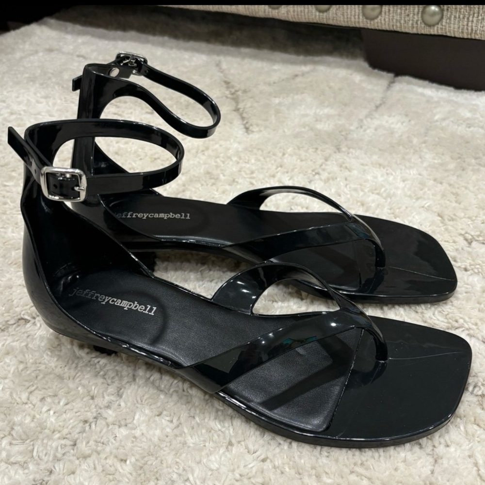 Jeffrey Campbell Gummy THG Jelly Kitten Heel Black Size 6